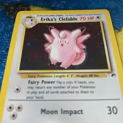 Pokemon TCG Erika's Clefable Gym Heroes Holo Rare Card 3/132 NM - Image 3