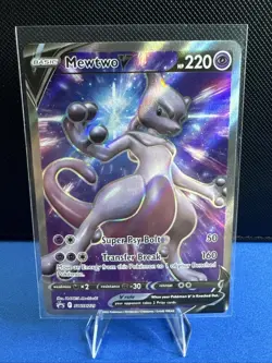 Pokemon Sword & Shield Black Star Promo Mewtwo v SWSH229 TCG Card NM Condition - Image 1