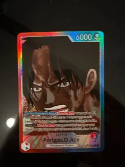 2023 One Piece Card Game Pillars of Strength Portgas.D.Ace Holo Alt Art Leader - Image 1