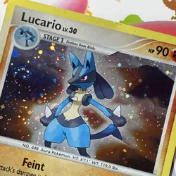 LUCARIO 6/130 Diamond & Pearl HOLO BLEED BIG SWIRL rare Pokemon TCG card Lp - Image 1