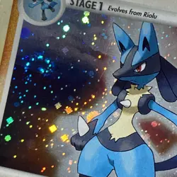LUCARIO 6/130 Diamond & Pearl HOLO BLEED BIG SWIRL rare Pokemon TCG card Lp - Image 2