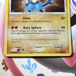 LUCARIO 6/130 Diamond & Pearl HOLO BLEED BIG SWIRL rare Pokemon TCG card Lp - Image 3