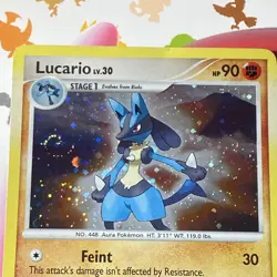 LUCARIO 6/130 Diamond & Pearl HOLO BLEED BIG SWIRL rare Pokemon TCG card Lp - Image 4