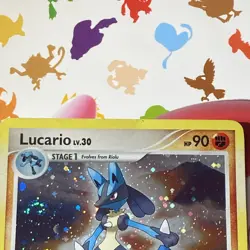 LUCARIO 6/130 Diamond & Pearl HOLO BLEED BIG SWIRL rare Pokemon TCG card Lp - Image 5