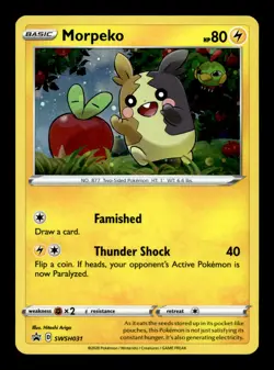 Pokemon TCG: Sword & Shield Card - Morpeko - SWSH031 Holo Black Star Promo - Image 1