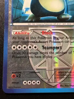 Snorlax 101/135 B&W Plasma Storm Pokemon Card Reverse Holo Foil Rare MP - Image 5