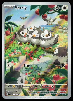Starly 221/198 Holo Illustration Rare Scarlet & Violet Base Set Pokemon Card - Image 1