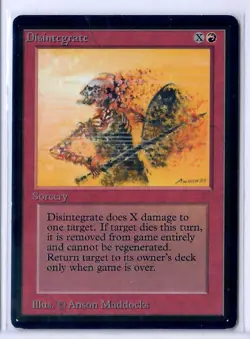 Magic the Gathering: Disintegrate Card MTG Beta - Image 1