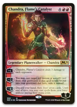 Chandra, Flame's Catalyst #332 (Foil) (LP) Core Set 2021 M21 Magic MTG - Image 1