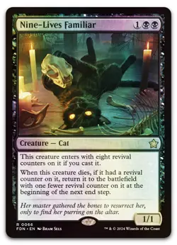 Nine-Lives Familiar #66 (Foil) (LP) Foundations FDN Magic MTG - Image 1