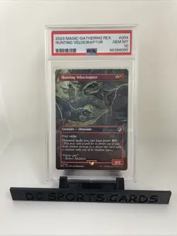 2023 Magic-Gathering Rex Hunting Velocirapapor PSA 10 #004 - Image 1