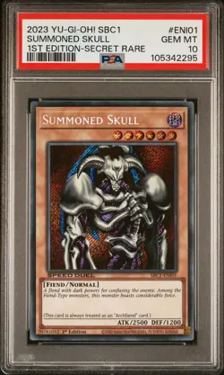 2023 YU-GI-OH! SBC1-SPEED DUEL STREETS OF BATTLE CITY SUMMONED SKULL PSA 10 - Image 1