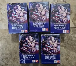 One Piece TCG Double Pack Set Vol. 9 DP-09 The Azure Sea's Seven SEALED Lot of 5 - Image 1