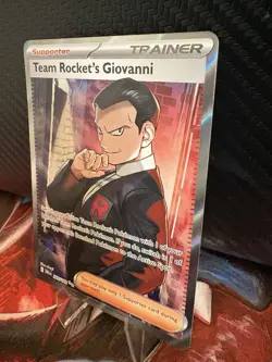 Pokemon TCG Team Rocket’s Giovanni 225/182 Full Art Trainer NM - Image 2