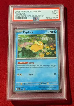 Pokemon TCG Psyduck MEP 007 PSA 9 Mega Evolution Promo English Holo *Swirl* 2025 - Image 1