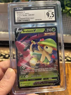 Pokemon 2021 Fusion Strike BRELOOM V 006/264 Graded CGC Mint+ 9.5 Error - Image 1