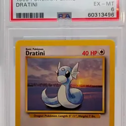 Pokemon Base Set Dratini 026/102 PSA 6 Regular English 1999 - Image 2