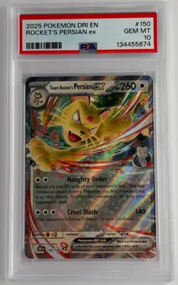 Team Rocket's Persian EX 150/182 GEM MINT PSA 10. Pokemon S&V Destined Rivals - Image 1
