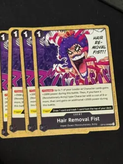 4 x One Piece OP12-098 UC Hair Removal Fist - ENG - Regular - Playset - NM/M - Image 1