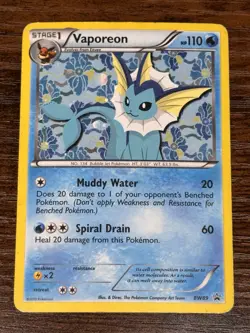 Pokemon Vaporeon TCG Black Star Promos BW89 Holo Card Moderately Played - Image 1