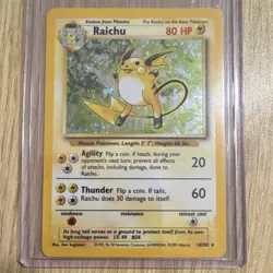 Pokemon Raichu Base Set Holo Rare 14/102 English Trading Card 1999 - Image 1