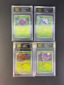 Pokemon Chinese cards 151C Venonat Butterfree Parasect Venomoth Grade 10 - Image 1