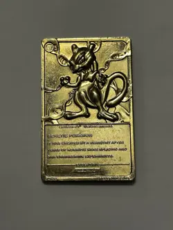 1999 Burger King Limited Edition Pokemon Trading Card 23K Gold Plated Mewtwo - Image 2