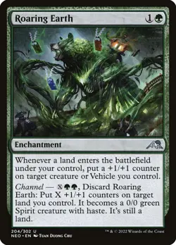 MTG Roaring Earth ** Kamigawa: Neon Dynasty ** English (NM) - Image 1