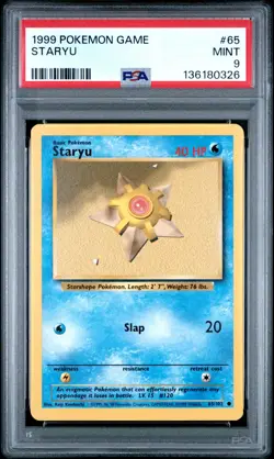 1999 Pokemon Base Set Unlimited STARYU 65/102 - PSA 9 - Image 1