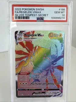 Pokemon SWSH Silver Tempest Regieleki VMAX 198/195 PSA 10 Rainbow Secret Rare - Image 1