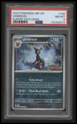 Pokemon - Umbreon - Obsidian Flames Stamped - Promo - 130/197 - PSA 8 #2 - Image 1