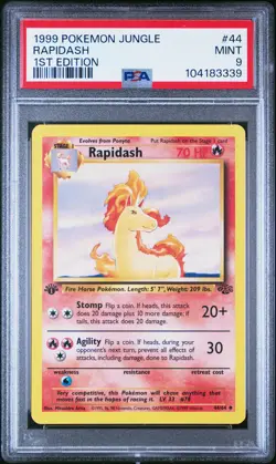 1999 POKEMON JUNGLE 1ST ED #44 RAPIDASH PSA 9 - Image 1