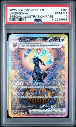 Pokemon 2025 Umbreon ex 161/131 SIR Prismatic Evolutions GEM MINT PSA 10 - Image 1