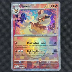 Flareon MasterBall Reverse Holo 013/131 English Prismatic Evolutions Pokemon TCG - Image 1