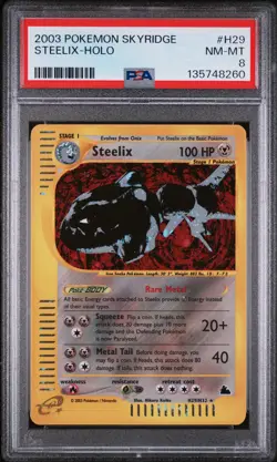 2003 POKEMON SKYRIDGE #H29 STEELIX-HOLO PSA 8 - Image 1
