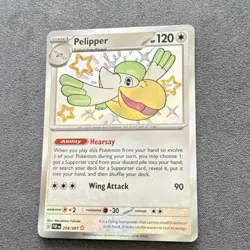 Pokemon Pelipper SV: Paldean Fates Shiny Rare Holo 204/091 120HP Wing Attack - Image 1