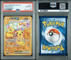 2024 Pokemon SSP EN Pikachu Ex Hyper Rare #247 Psa 10 - Image 3