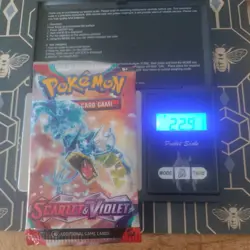 Heavy 22.91g Pokemon Tcg scarlet and violet base Booster Pack Factory Sealed New - Image 1