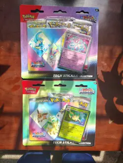 lot of 2 Pokemon Scarlet & Violet PRISMATIC EVOLUTIONS Tech Sticker Collection - Image 1