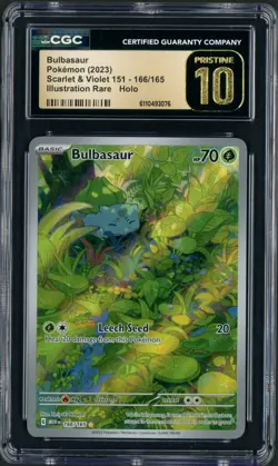 2023 Pokemon Scarlet & Violet 151 Bulbasaur Illustration Rare 166/165 CGC... - Image 1