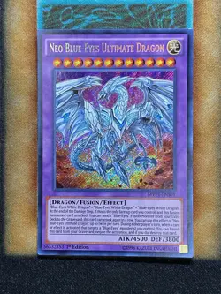 Yugioh Neo Blue-Eyes Ultimate Dragon MVP1-ENS01 Secret Rare 1st Ed LP - Image 1