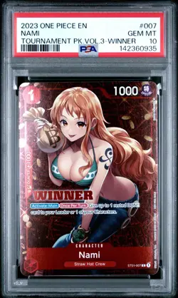 2023 ONE PIECE PROMOS TOURNAMENT PACK VOL.3-WINNER #007 NAMI PSA 10 - Image 1