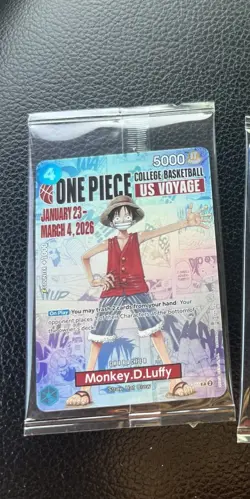 Bandai One Piece CCG US Voyage Monkey D. Luffy Promo 2x ST01-006 Houston Cougars - Image 1
