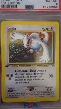 PSA 6 Pokemon Neo Genesis 1st Edition Holo Lugia 9/111 - Image 2