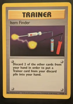 Pokemon Item Finder 74/102 Base Set Rare WOTC 1999 Vintage LP - Image 1