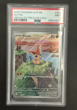 2025 POKEMON SVP PROMO UNOVA VICTINI ILLUSTRATION COLLECTION #208 VICTINI PSA 9 - Image 1