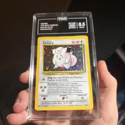 CLEFAIRY 1999 WOTC POKEMON #5/102 BASE SET HOLO TAG 8.5 🔥 - Image 3