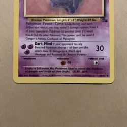Pokemon TCG Gengar 20/62 Fossil Non-Holo Rare LP-MP Condition - Image 3