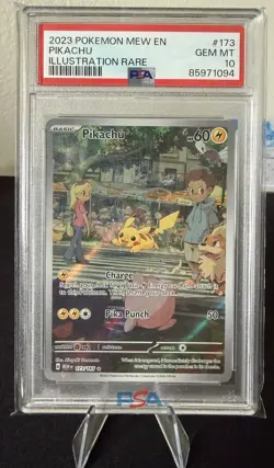 Pokemon Pikachu 173/165 Scarlet & Violet 151 Illustration Rare PSA 10 English - Image 1