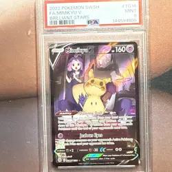 2022 POKEMON SWORD & SHIELD BRILLIANT STARS #TG16 FULL ART/MIMIKYU V PSA 9 - Image 1
